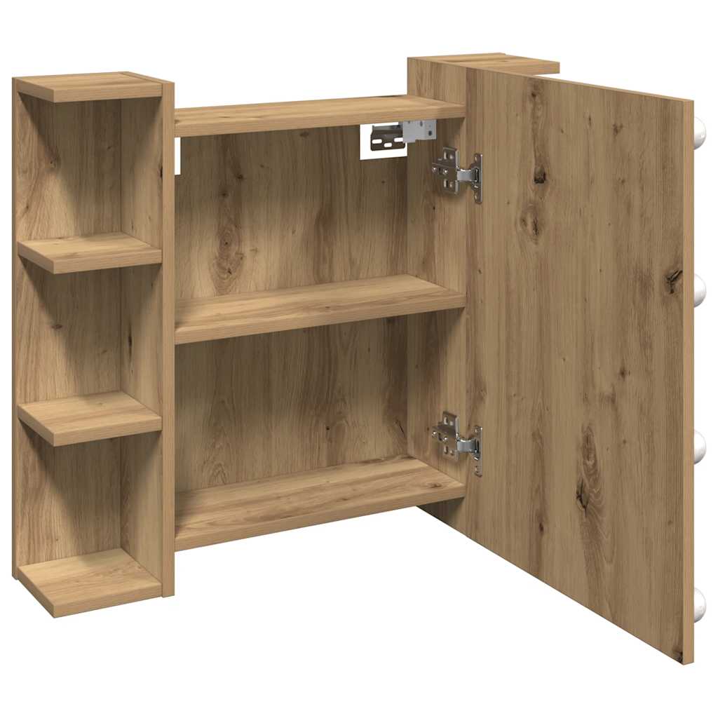 Ormar s ogledalom i LED-om Artisan hrast 70x16,5x60 cm