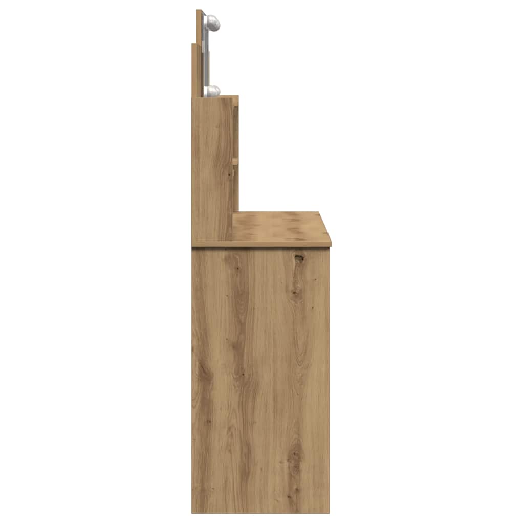 Toaletni stol s LED svjetlima Artisan hrast 96x40x142 cm