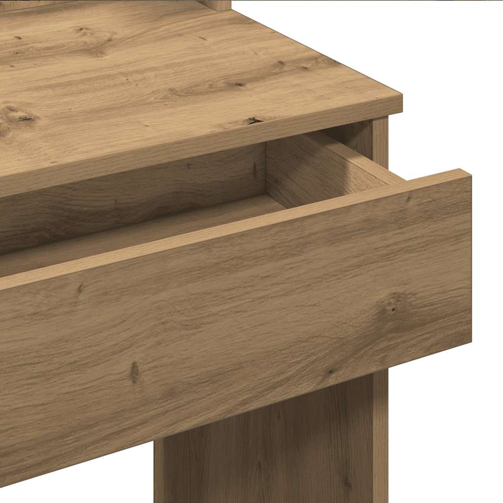 Toaletni stol s LED svjetlima Artisan hrast 96x40x142 cm