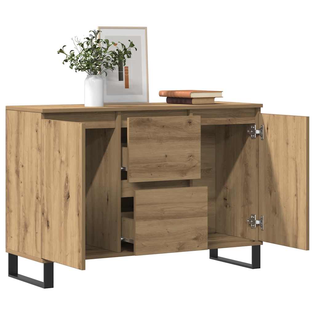Komoda boja hrasta artisan 101,5x35x70 cm konstruirano drvo