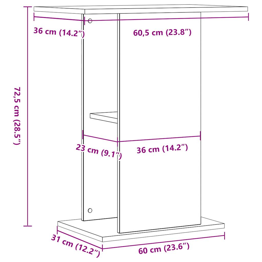 Stalak za akvarij boja drva 36x60,5x72,5 cm konstruiranog drva