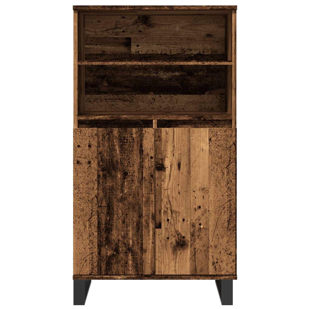Visoka komoda boja staro drvo 60x36x110 cm konstruirano drvo