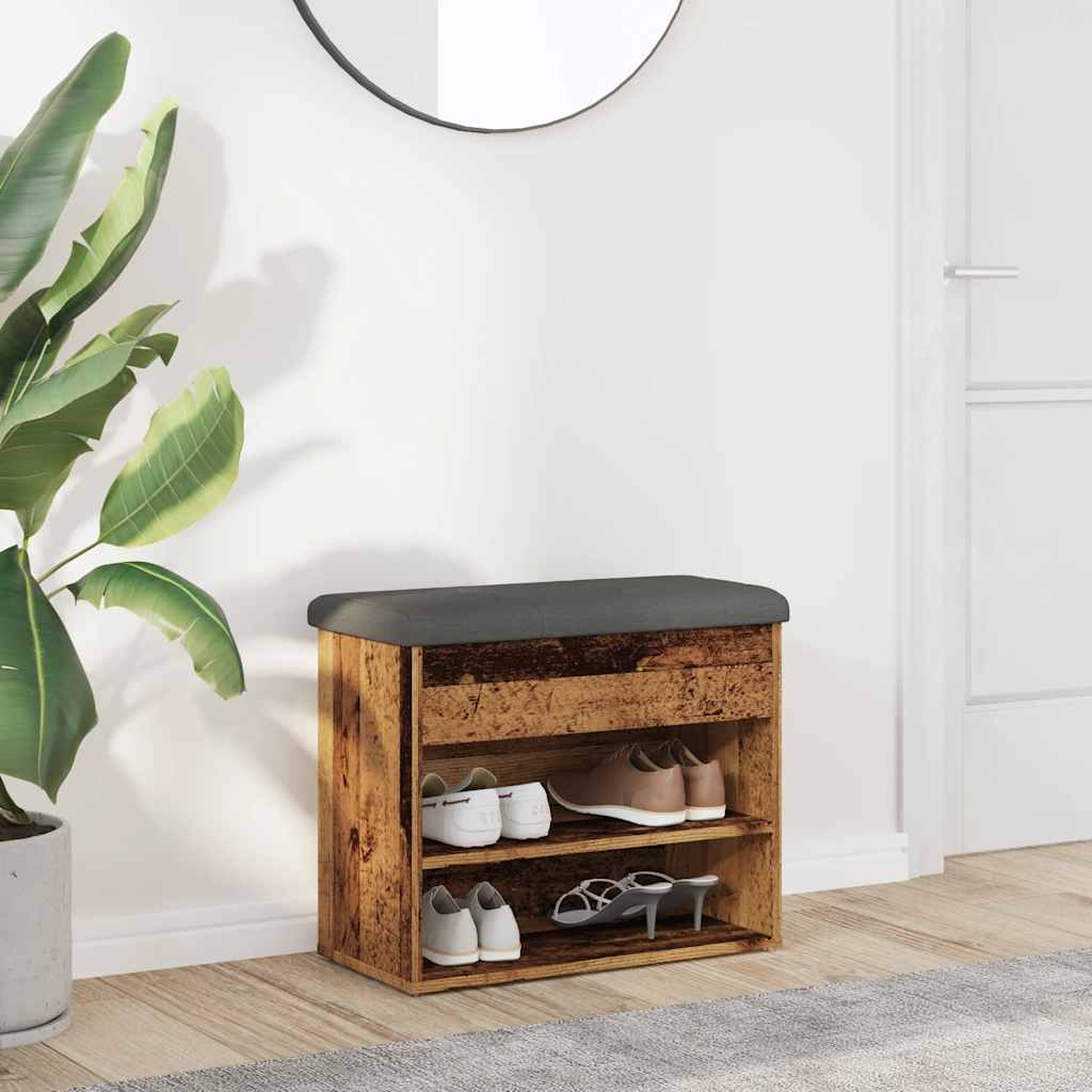 Klupa za cipele staro drvo 62x32x50 cm konstruirano drvo