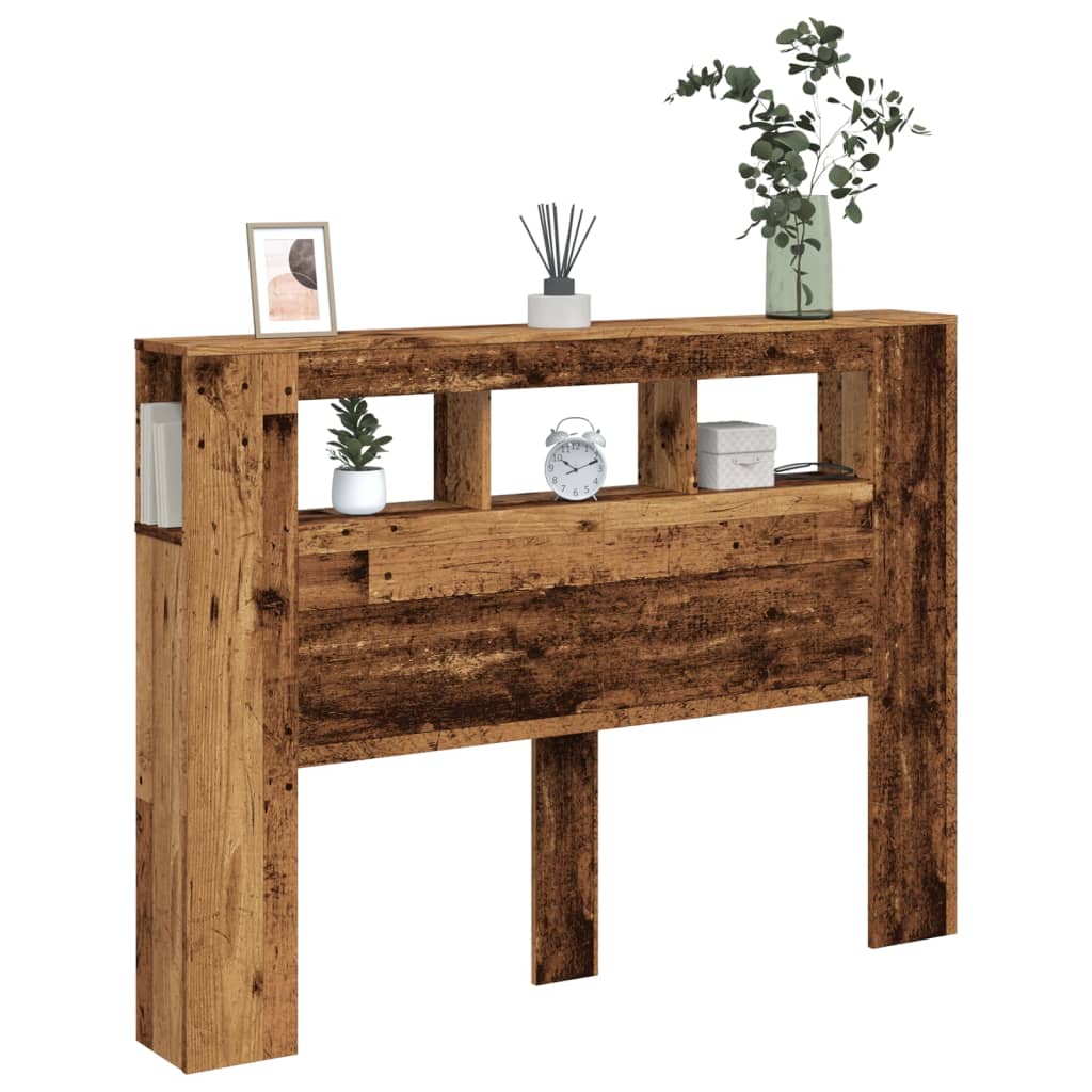 LED uzglavlje boja drva 140x18,5x103,5 cm konstruirano drvo