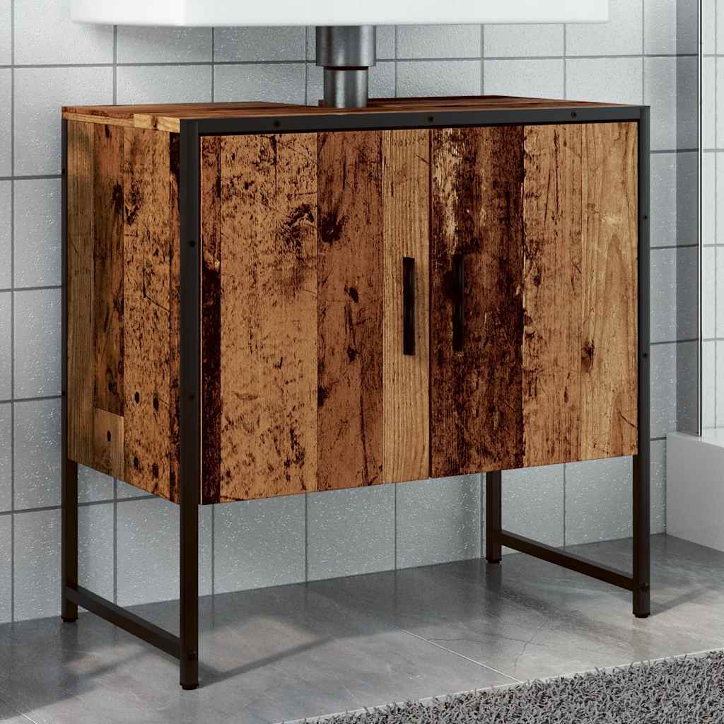 Kupaonski ormarić za umivaonik staro drvo 60x33x60 cm