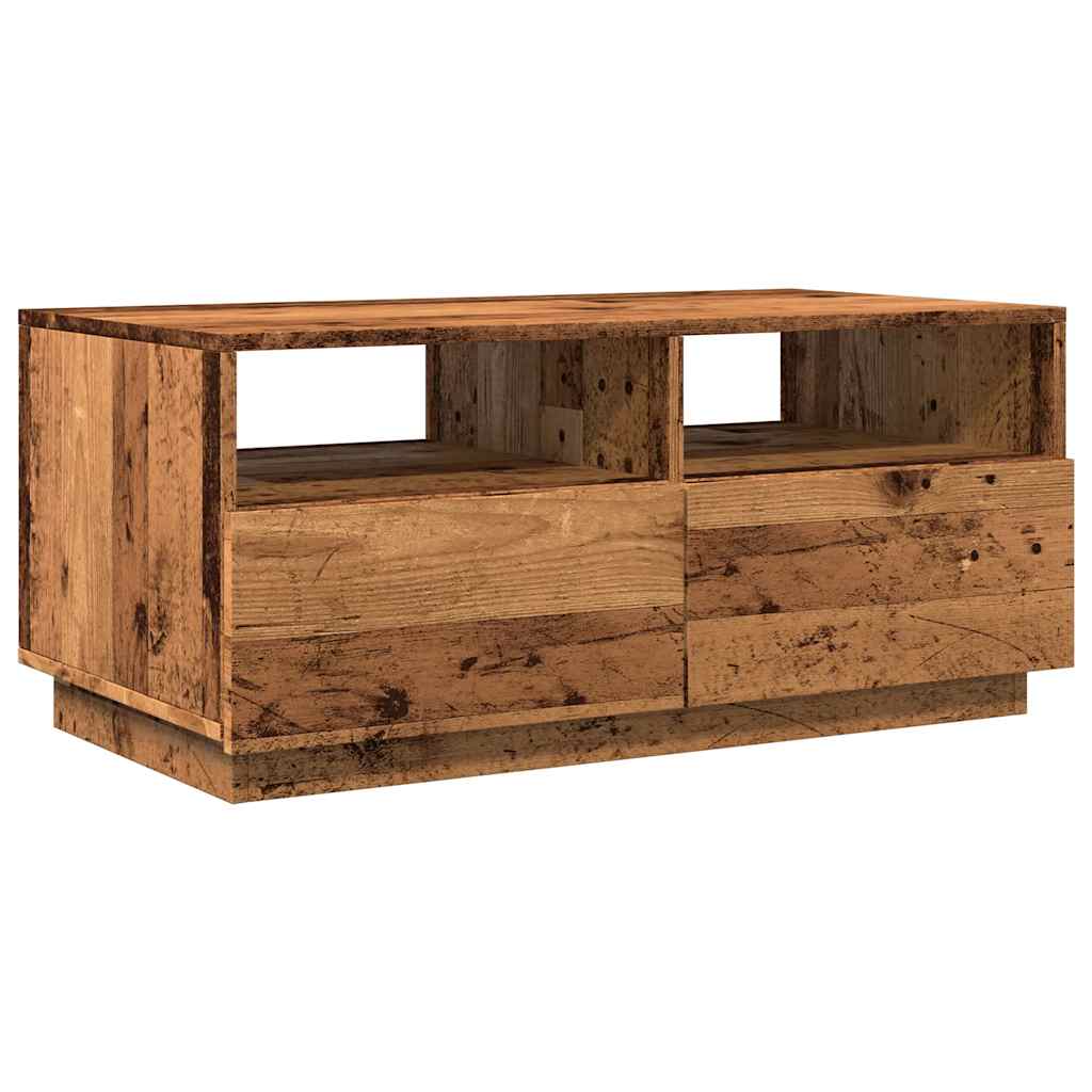 Stolić za kavu s LED svjetlima boja starog drva 90x49x40 cm