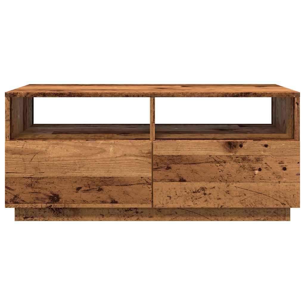 Stolić za kavu s LED svjetlima boja starog drva 90x49x40 cm