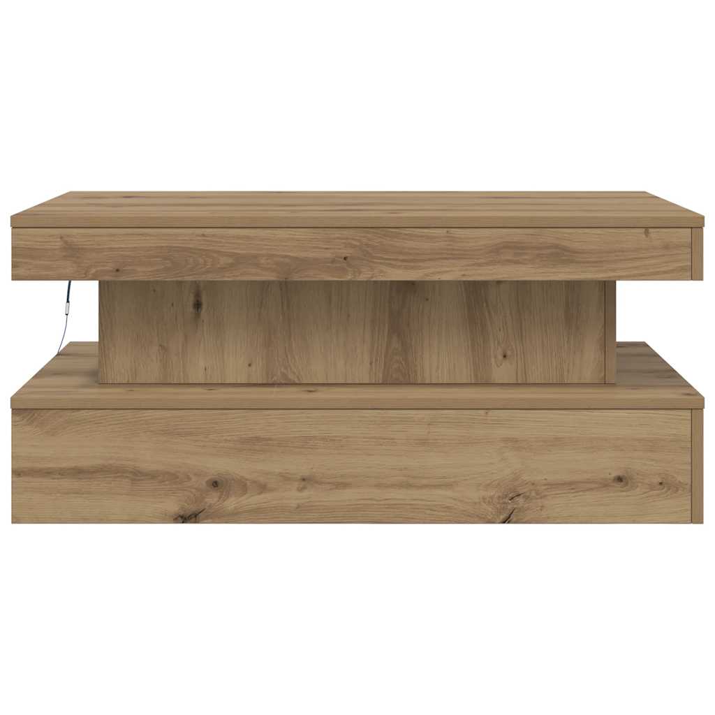 Stolić za kavu s LED svjetlima boja hrasta artisan 90x50x40 cm