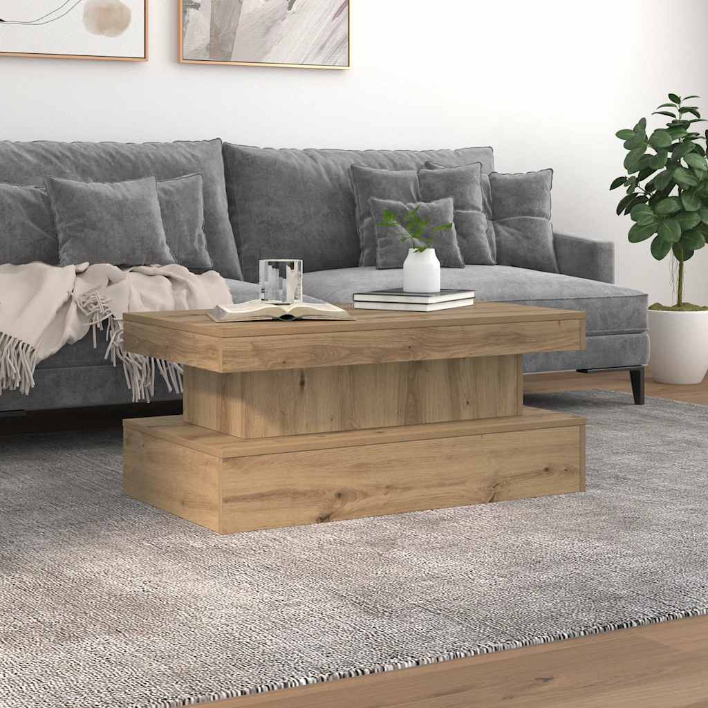 Stolić za kavu s LED svjetlima boja hrasta artisan 90x50x40 cm