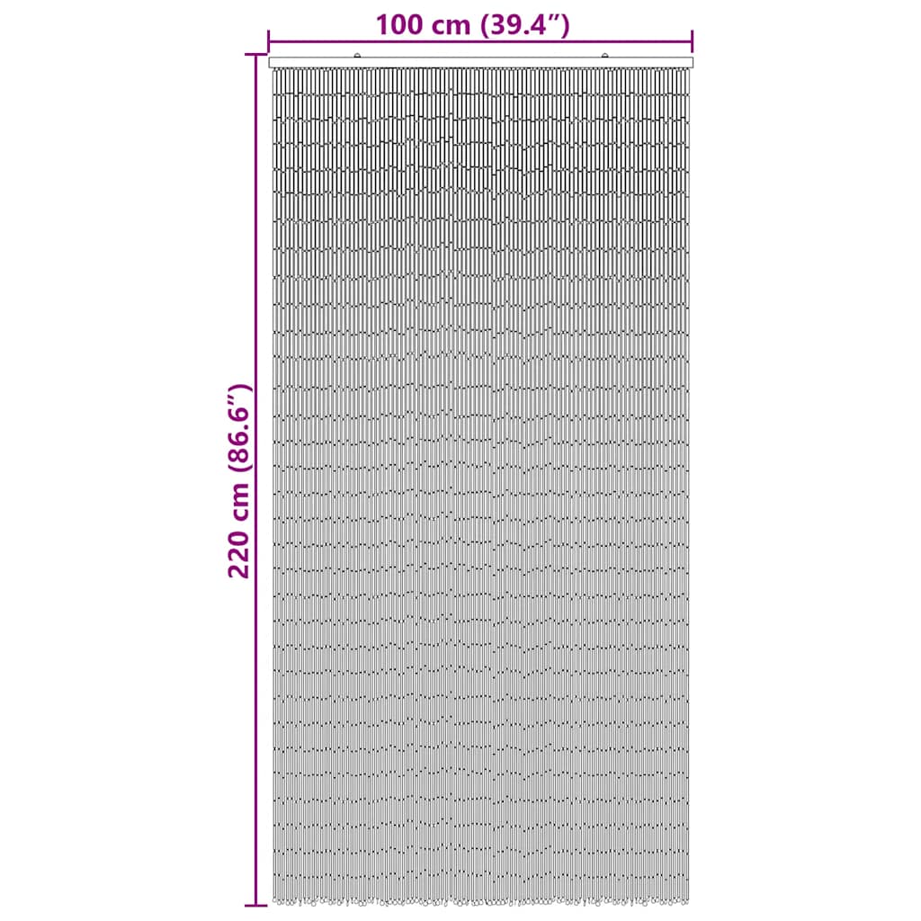 Zavjesa za vrata protiv insekata tamnosiva 100x220 cm bambus