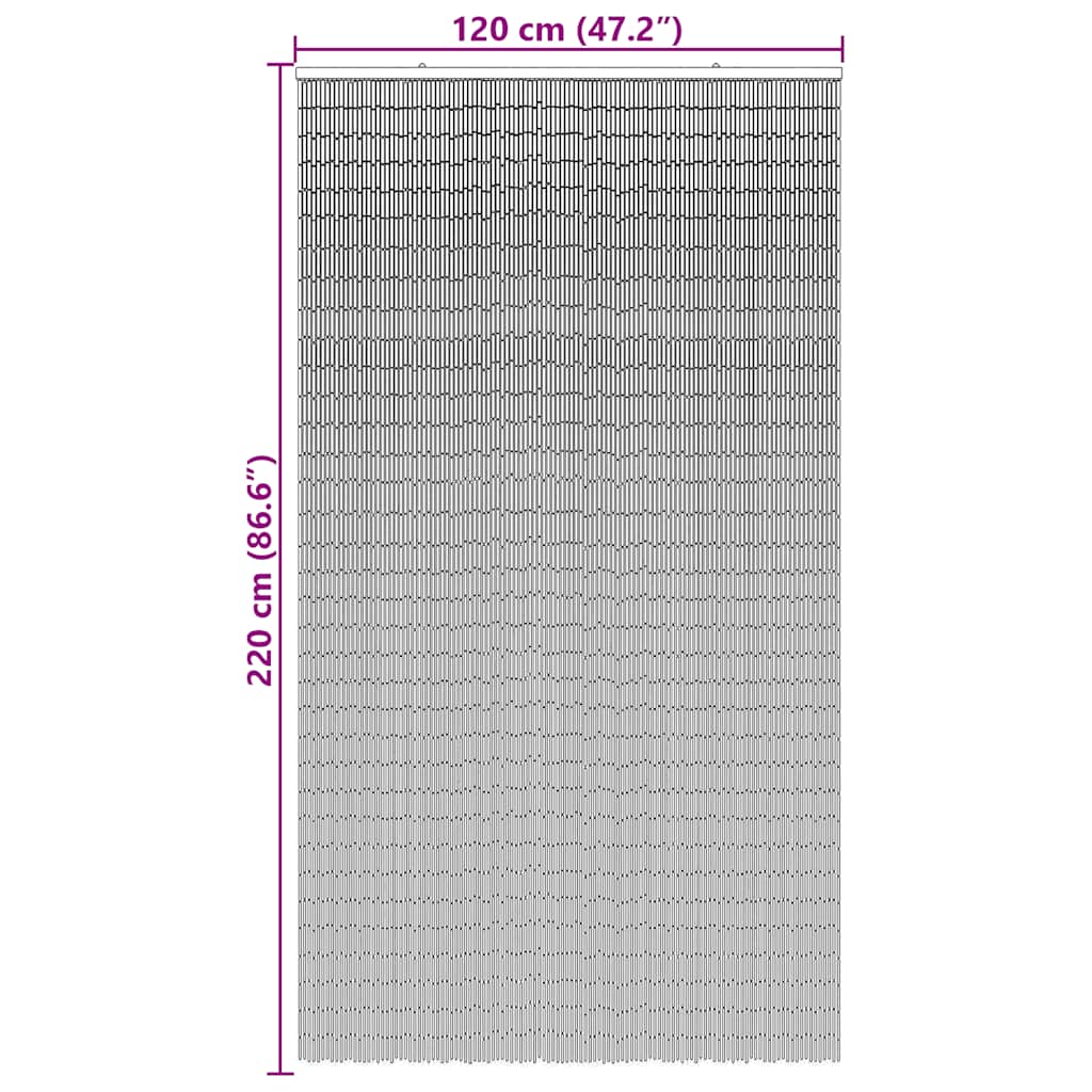 Zavjesa za vrata protiv insekata tamnosiva 120x220 cm bambus