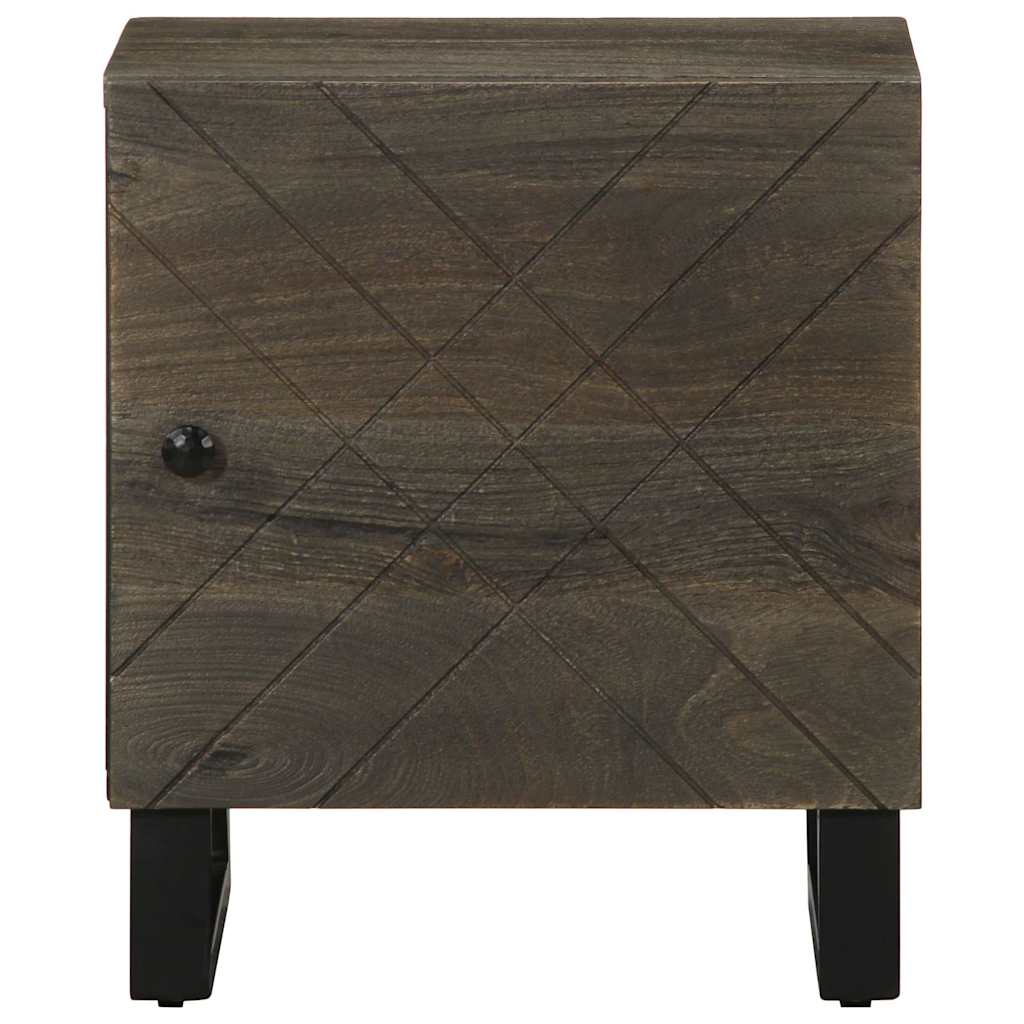 Noćni ormarići 2 kom crni 40x33x46 cm od masivnog drva manga