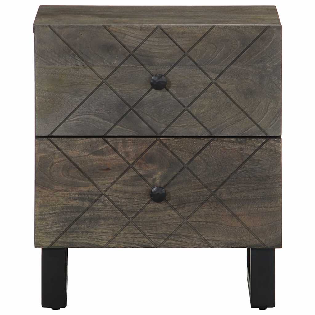 Noćni ormarići 2 kom crni 40x33x46 cm od masivnog drva manga