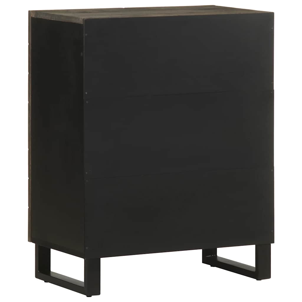 Komoda crna 60x33x75 cm Puno drvo Mango