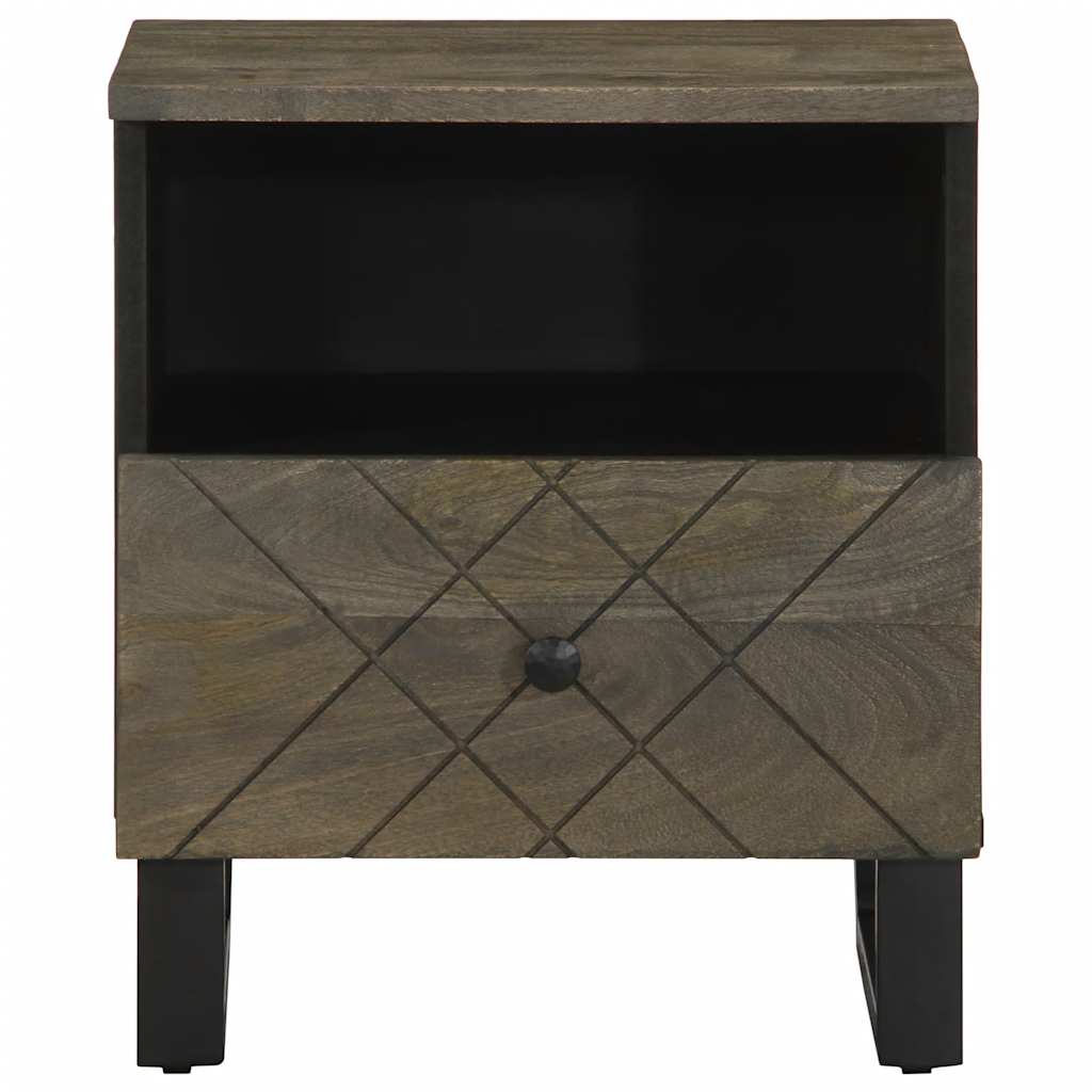 Noćni ormarić crni 40 x 33 x 46 cm od masivnog drva manga