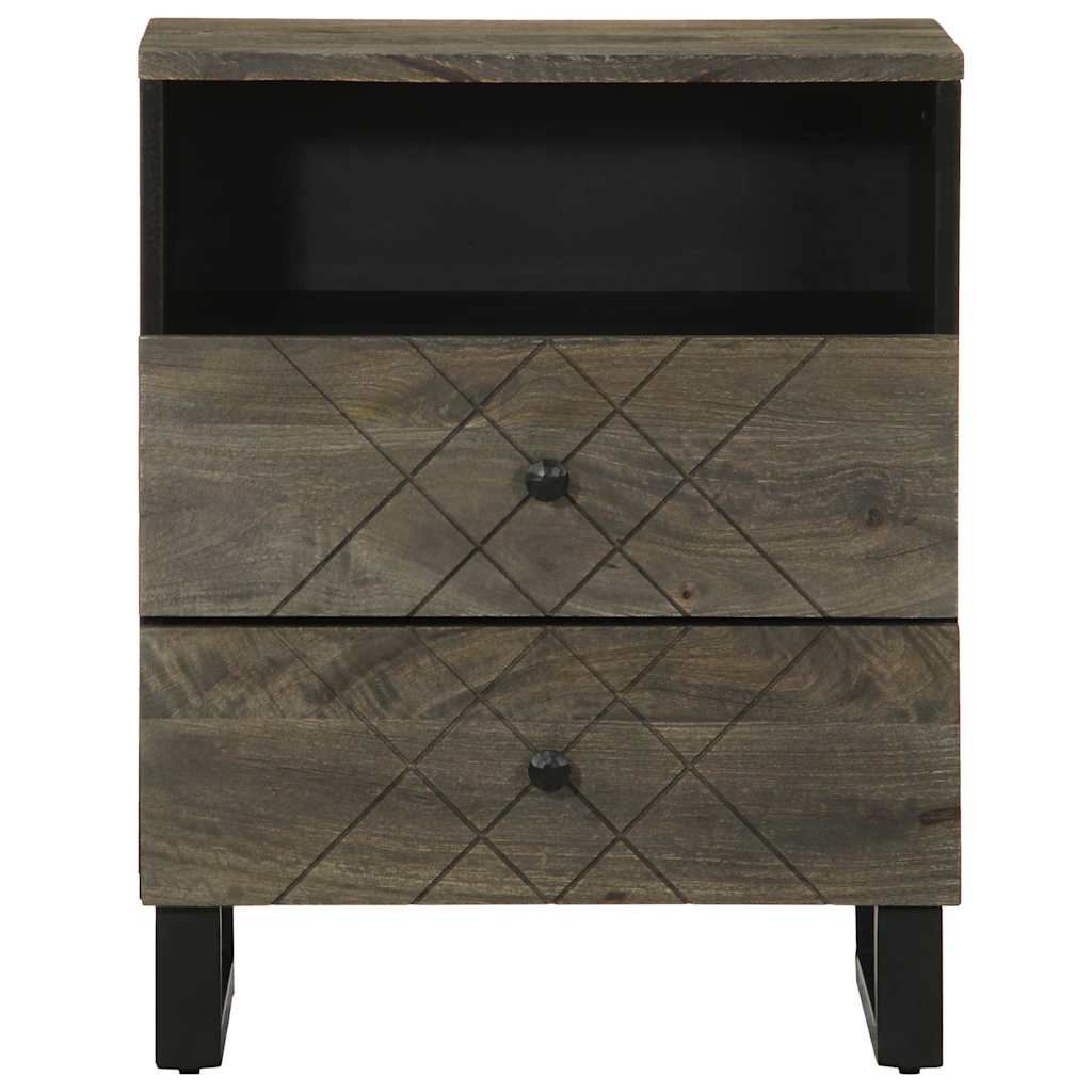 Noćni ormarić crni 50x33x62 cm Puno drvo Mango