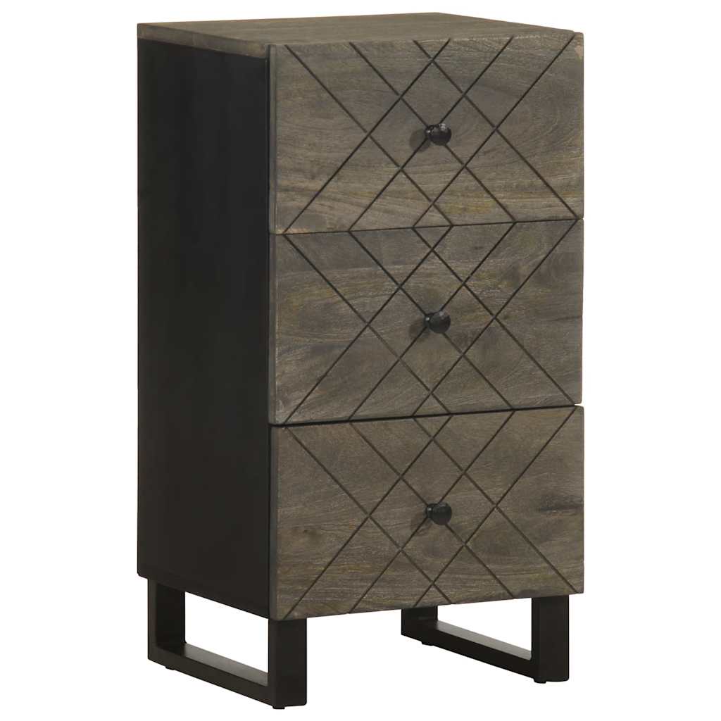 Komoda crna 40x33x75 cm Puno drvo Mango