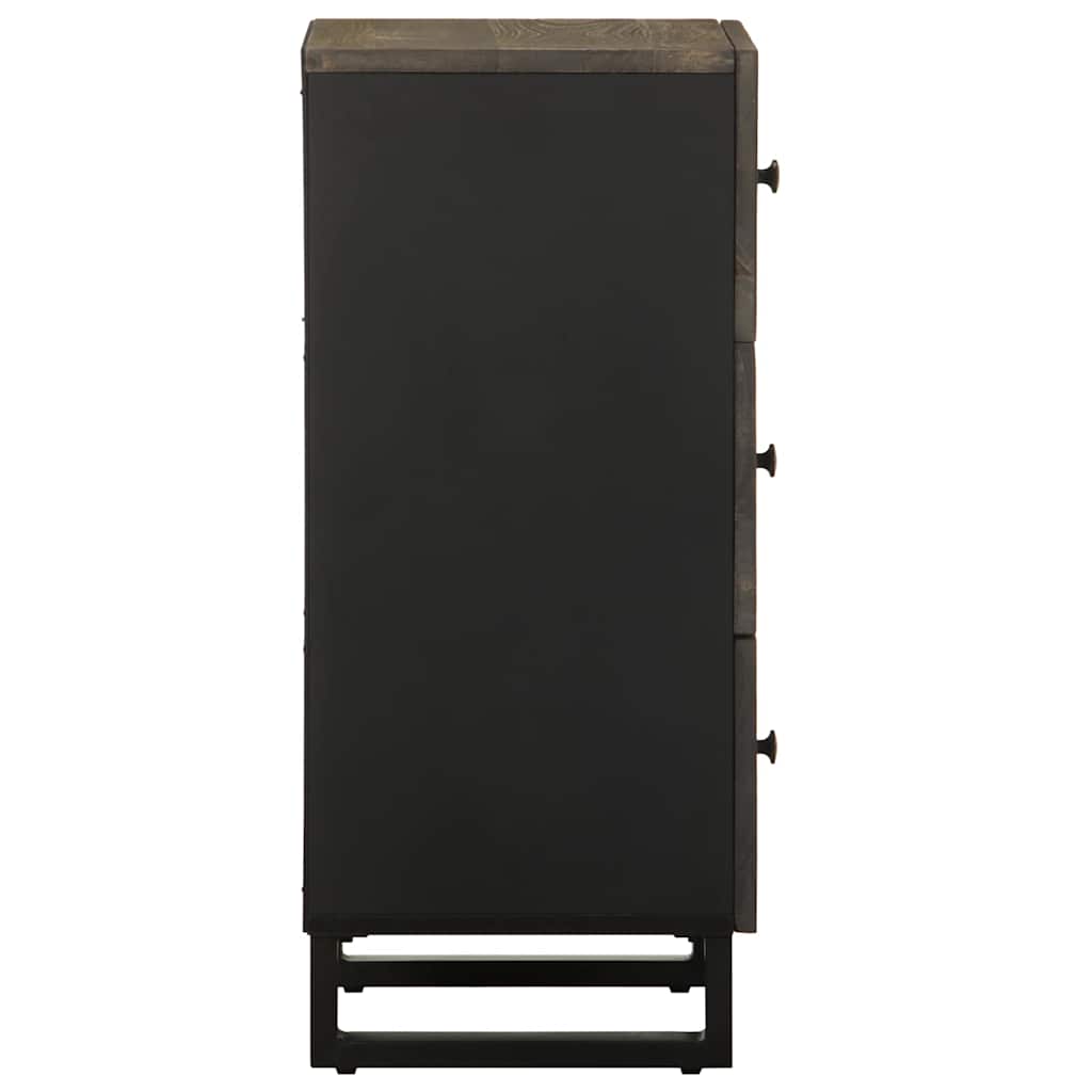 Komoda crna 40x33x75 cm Puno drvo Mango