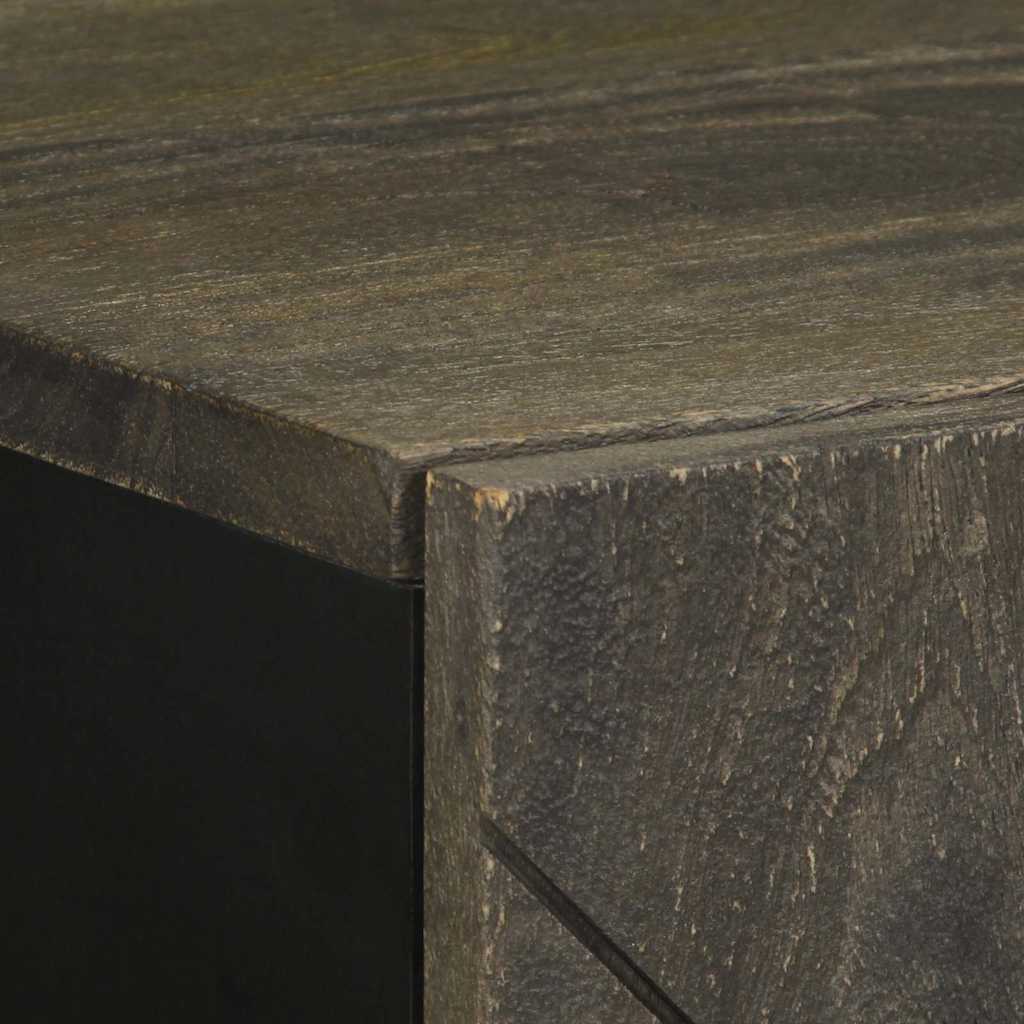 Komoda crna 40x33x75 cm Puno drvo Mango
