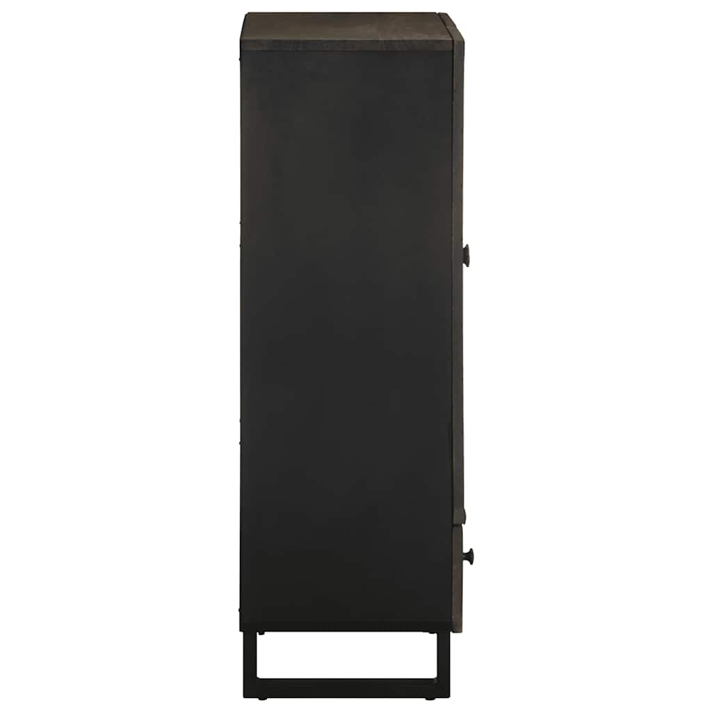 Visoka komoda crna 60 x 33 x 100 cm od masivnog drva manga