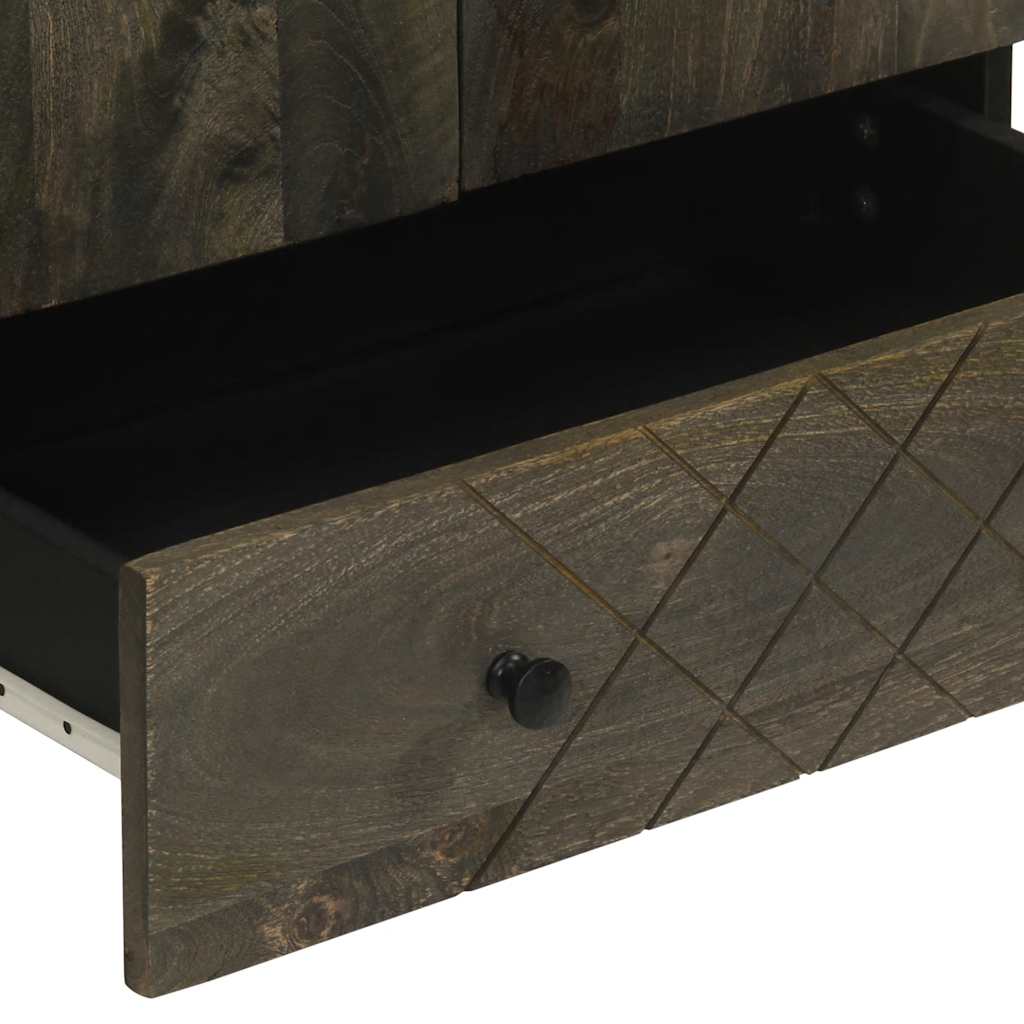 Visoka komoda crna 60 x 33 x 100 cm od masivnog drva manga