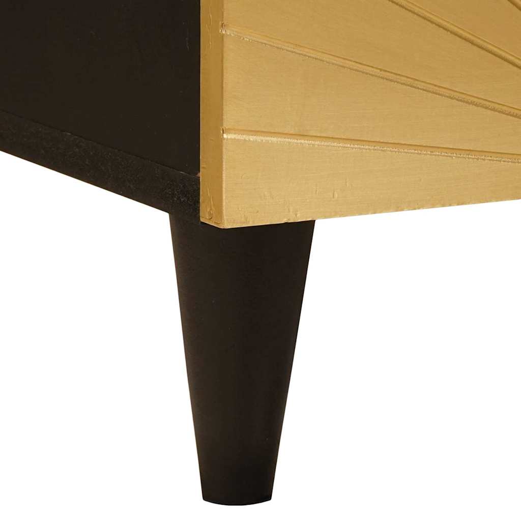 Noćni ormar Crna i zlatna 40 x 33 x 46 cm Konstruirano drvo