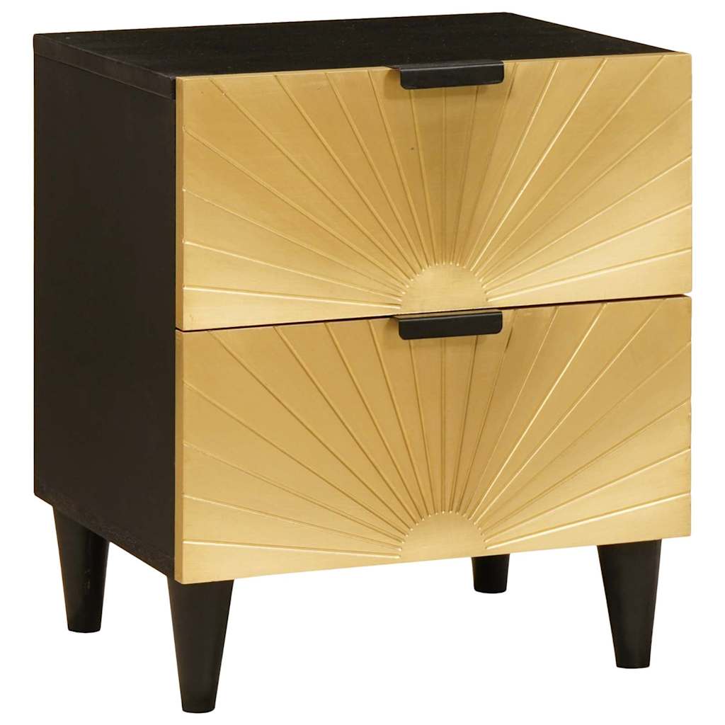 Noćni ormar 2 pcs Crna i zlatna 40 x 33 x 46 cm