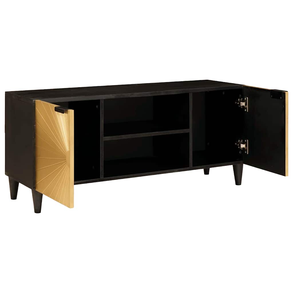 TV ormar Crna i zlatna 105 x 33 x 46 cm Konstruirano drvo