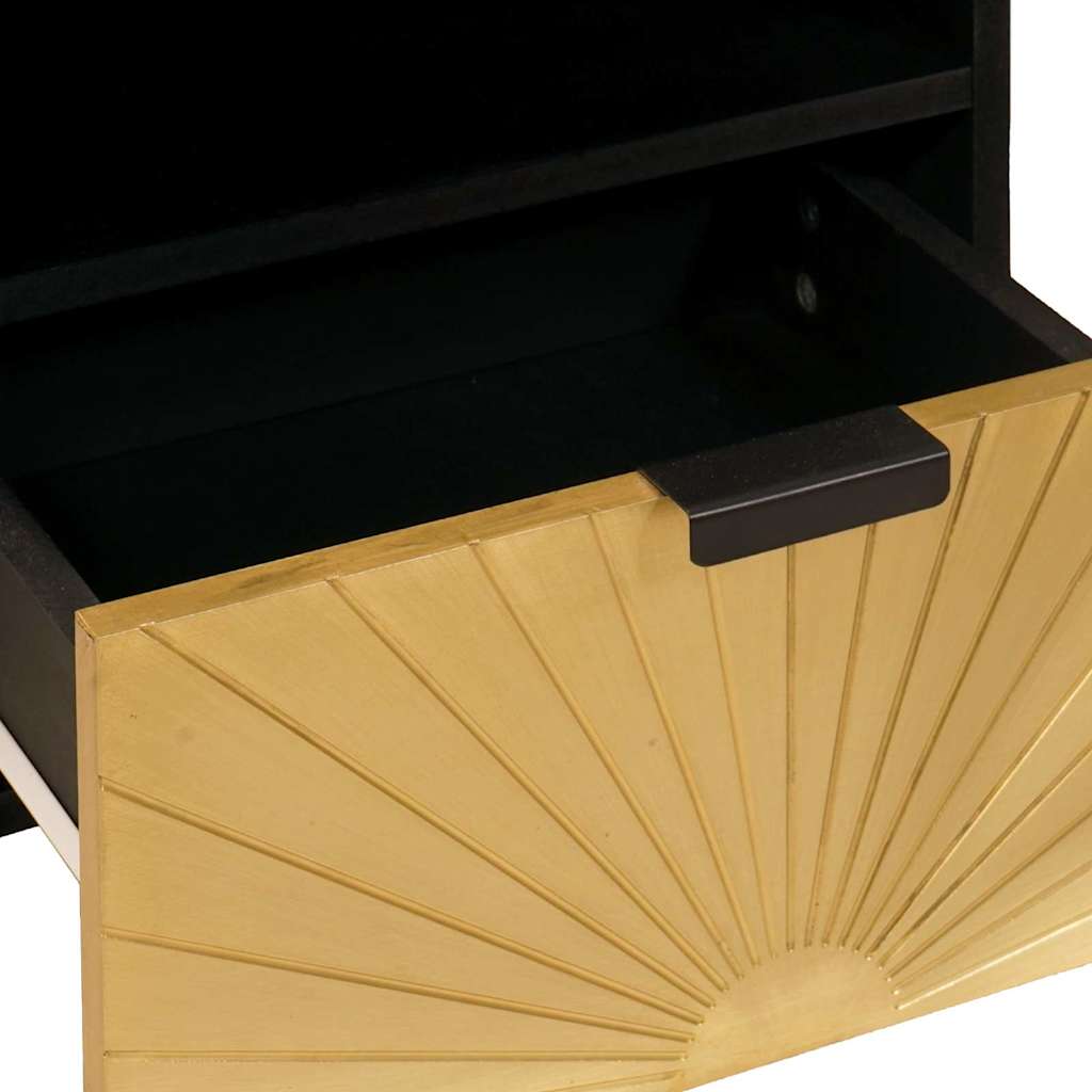 TV ormar Crna i zlatna 70 x 33 x 46 cm Konstruirano drvo