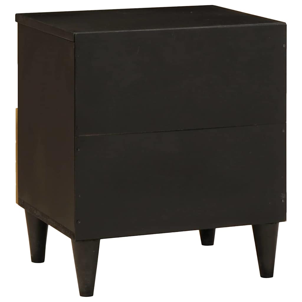 Noćni ormar 2 pcs Crna i zlatna 40 x 33 x 46 cm