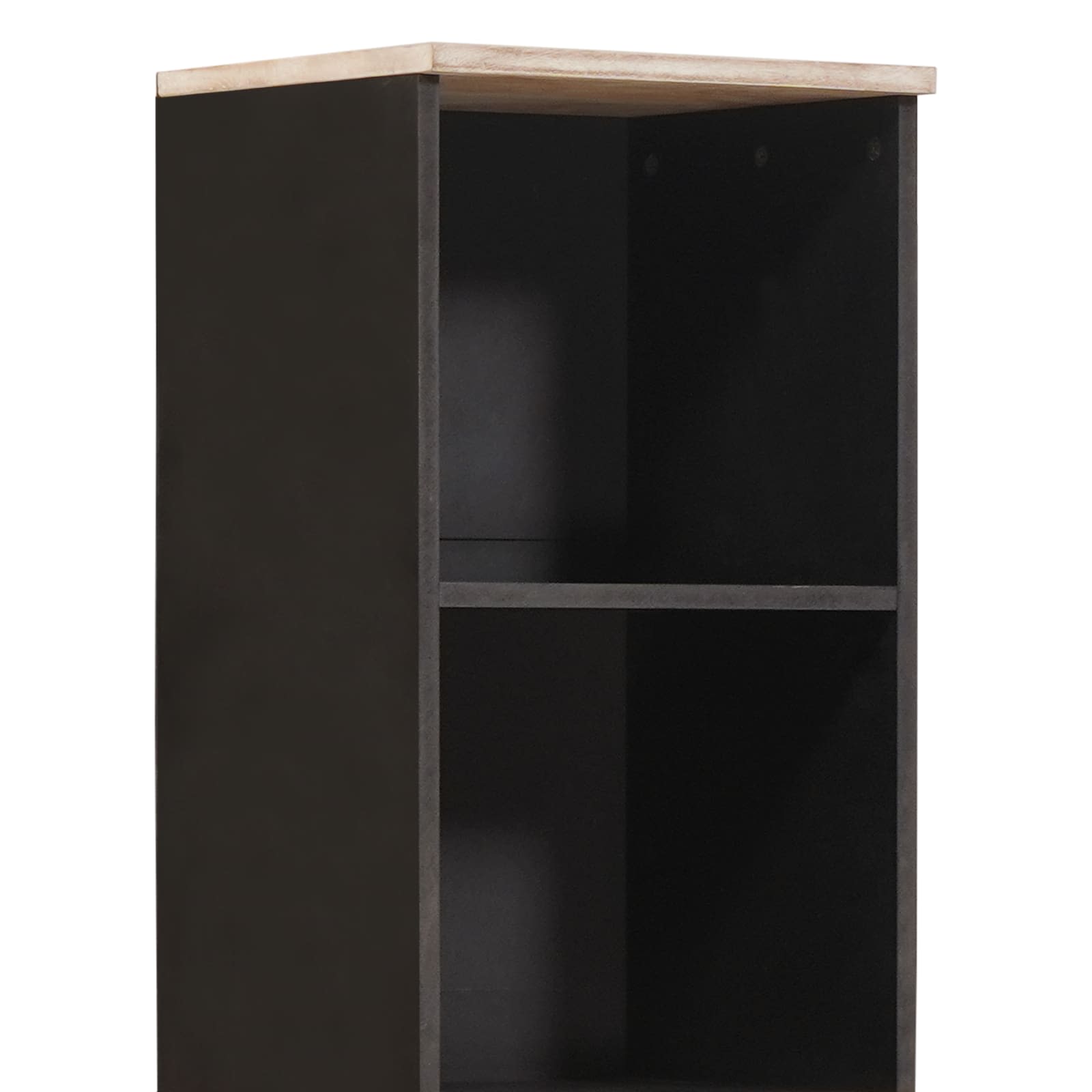 Kupaonski ormar s policom Crna i bijela 38 x 33 x 160 cm