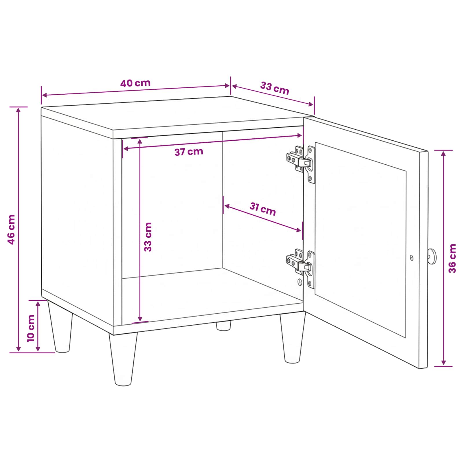 Noćni ormar 2 pcs Svijetlosmeđa 80 x 50 x 40 cm