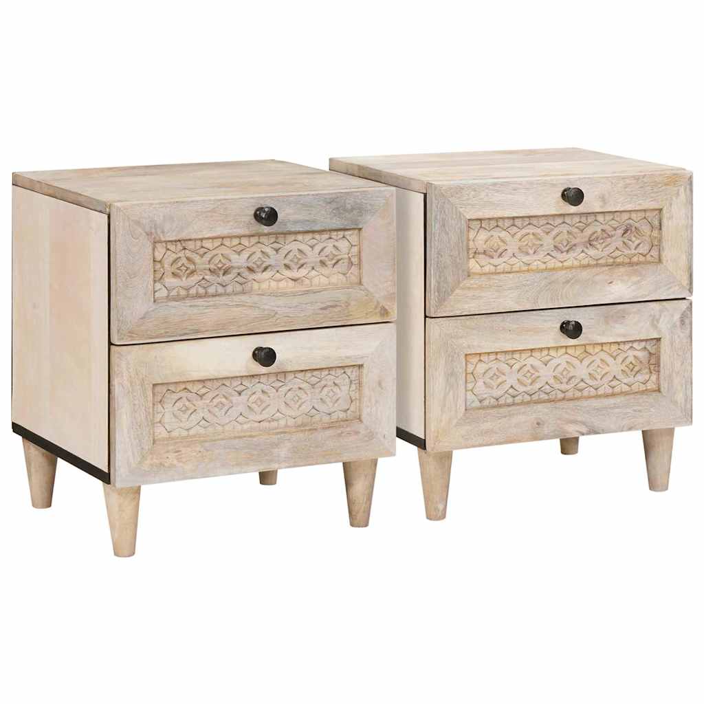 Noćni ormar 2 pcs Bijela 40 x 33 x 46 cm Konstruirano drvo
