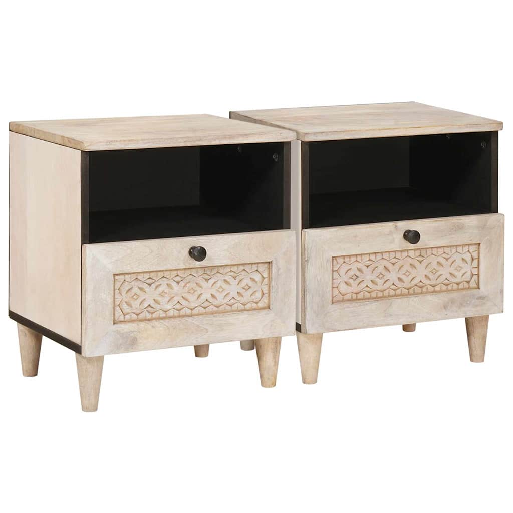 Noćni ormar 2 pcs Bijela 40 x 33 x 46 cm Konstruirano drvo