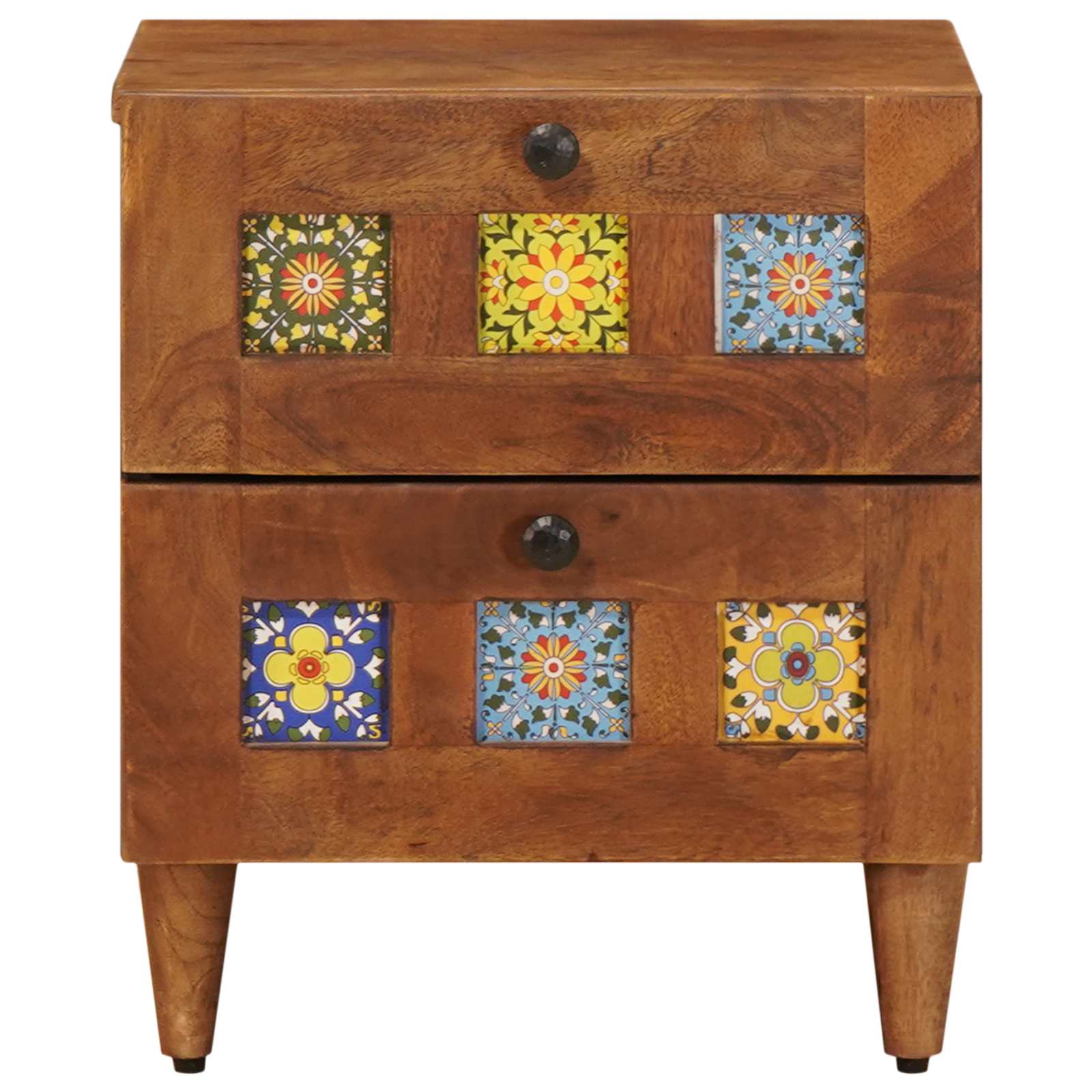 Noćni ormar 2 pcs Smeđa 40 x 33 x 46 cm Čvrsto drvo manga