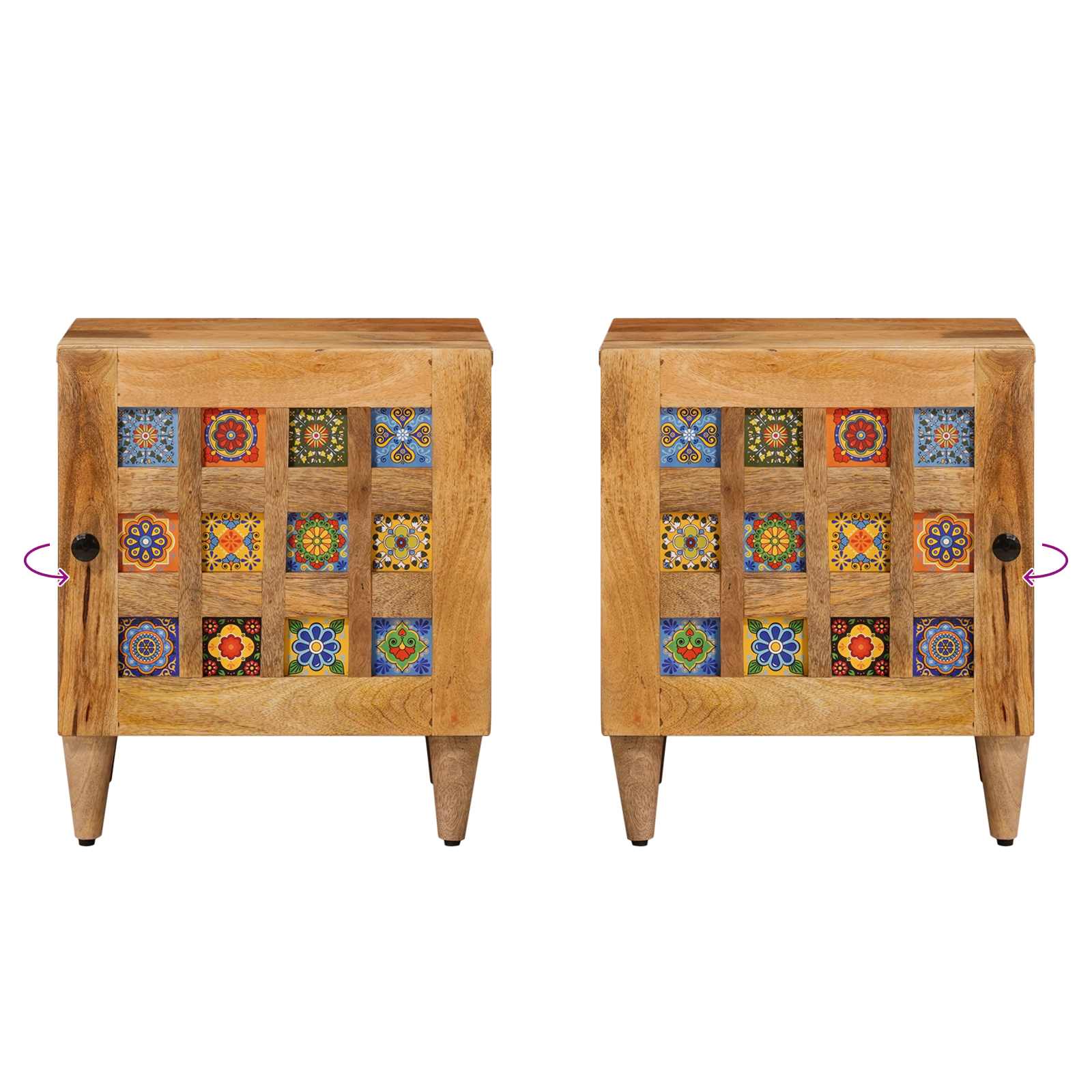 Noćni ormar Prirodna 40 x 33,5 x 46 cm Čvrsto drvo manga