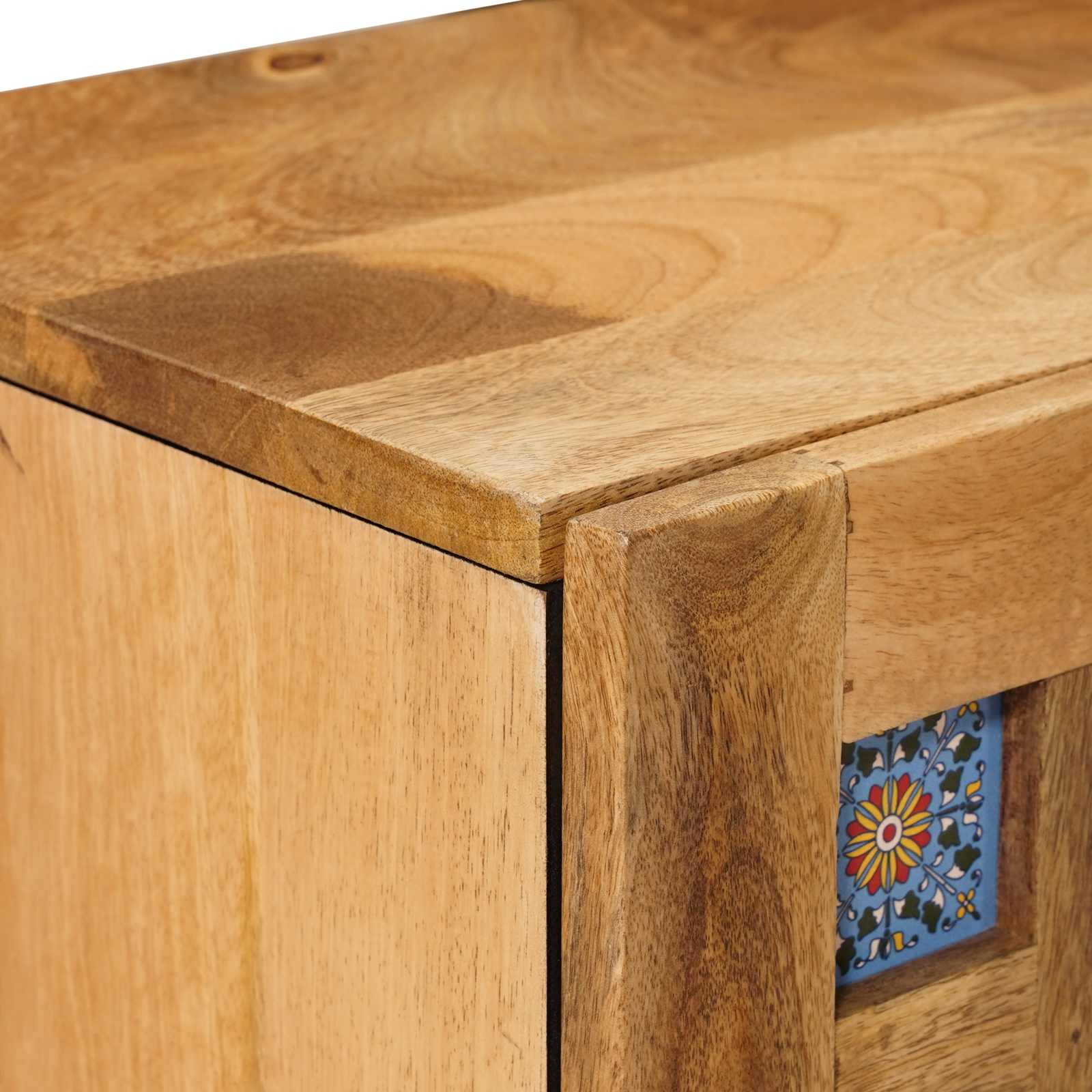 Noćni ormar 2 pcs Prirodna 40 x 33 x 46 cm Čvrsto drvo manga