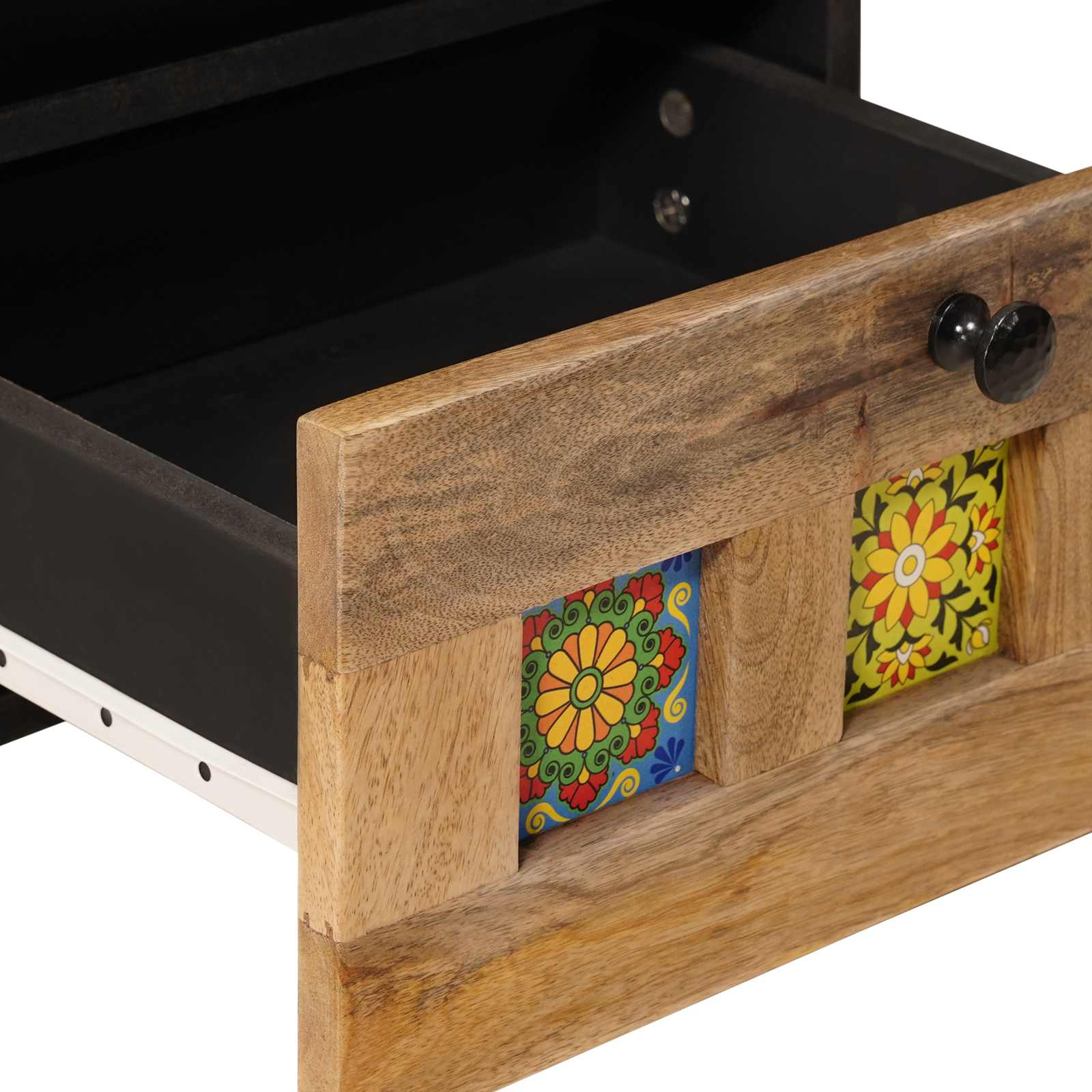 Noćni ormar 2 pcs Prirodna 40 x 33 x 46 cm Čvrsto drvo manga