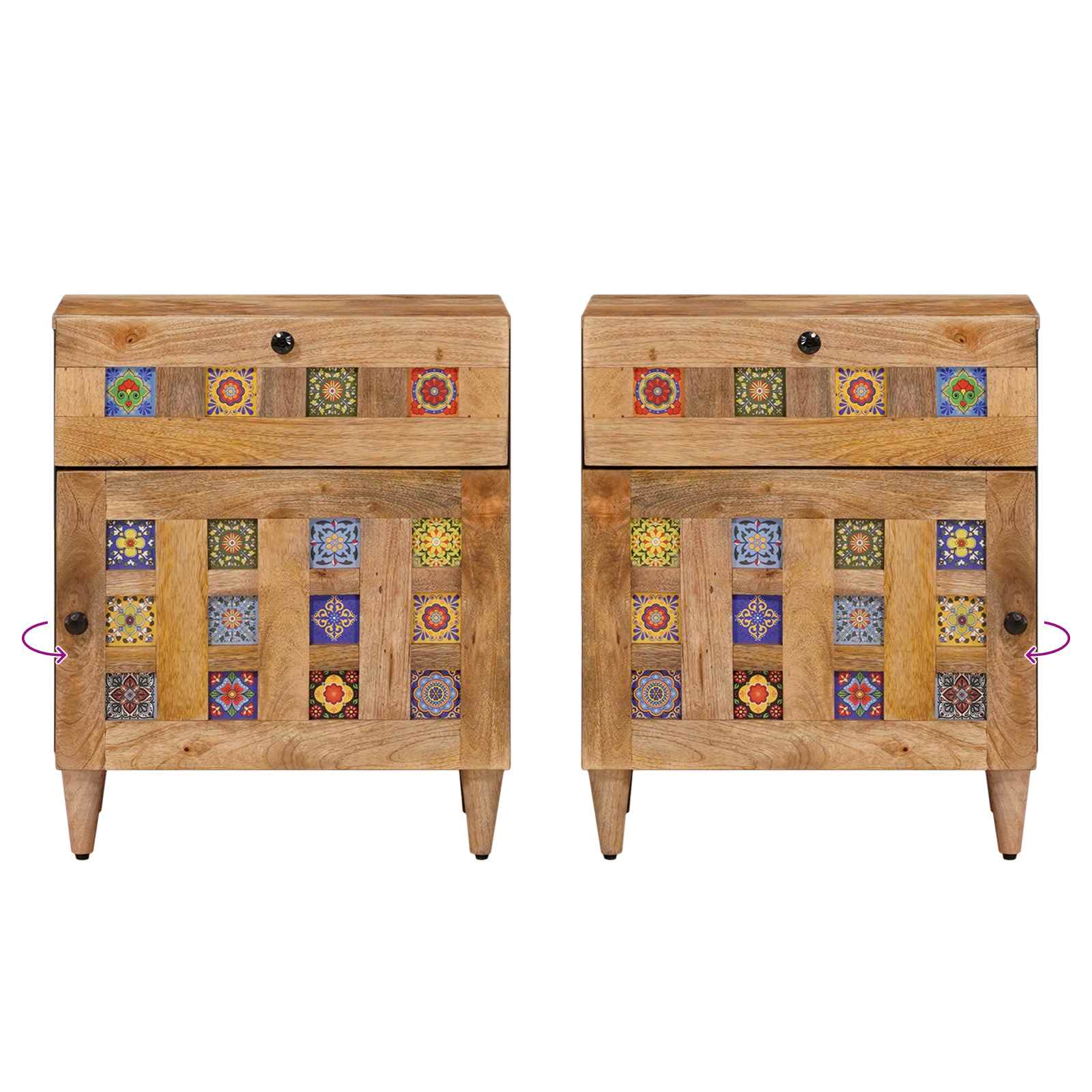 Noćni ormar Prirodna 50 x 33 x 60 cm Čvrsto drvo manga
