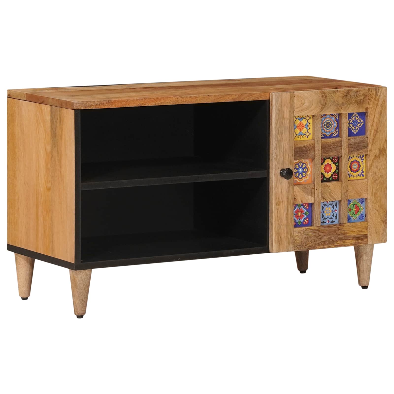 TV ormar s pohranom Prirodna 80 x 33 x 46 cm Čvrsto drvo manga