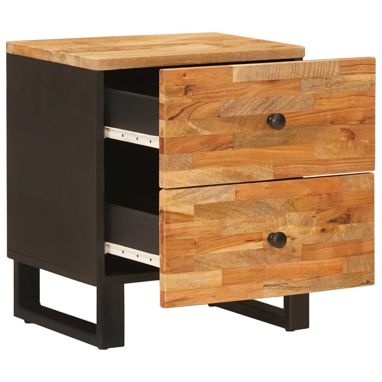 Noćni ormar 2 pcs Smeđa 40 x 33 x 46 cm Čvrsto drvo manga