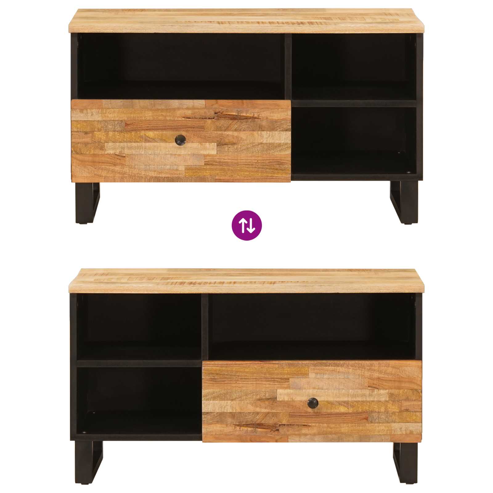 TV ormar s ladicama Smeđa 80 x 33 x 46 cm Čvrsto drvo manga
