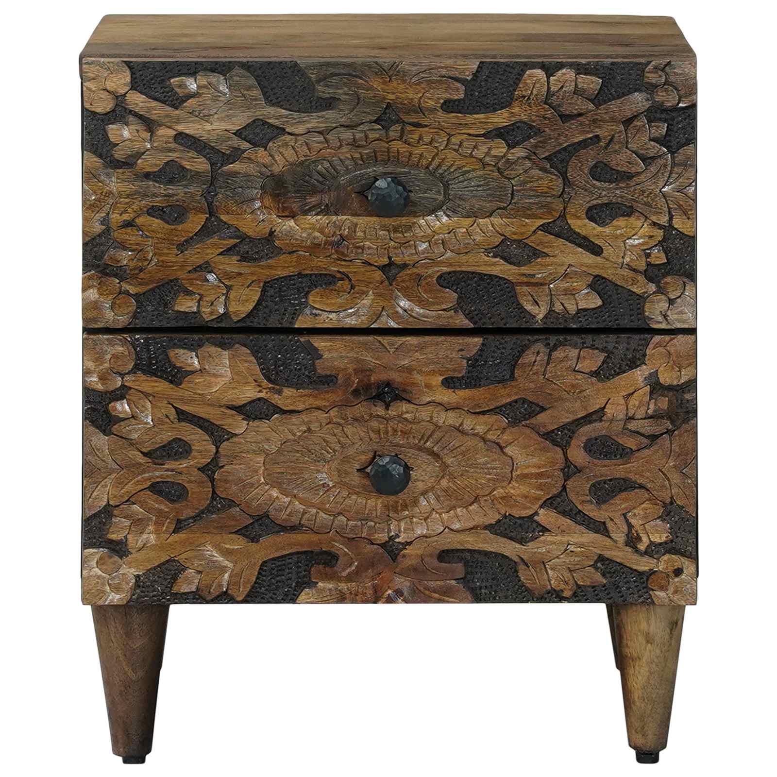 Noćni ormar 2 pcs Smeđa 40 x 33,5 x 46 cm Čvrsto drvo manga