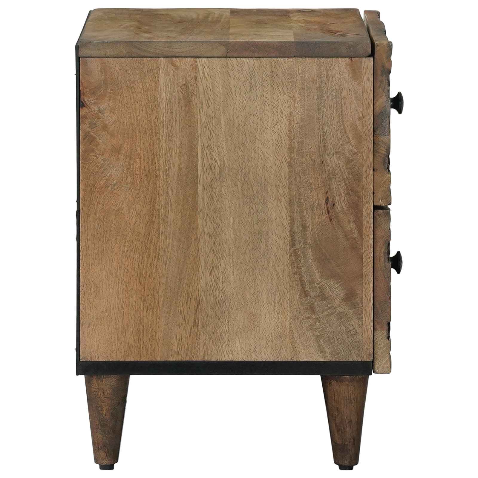 Noćni ormar 2 pcs Smeđa 40 x 33,5 x 46 cm Čvrsto drvo manga