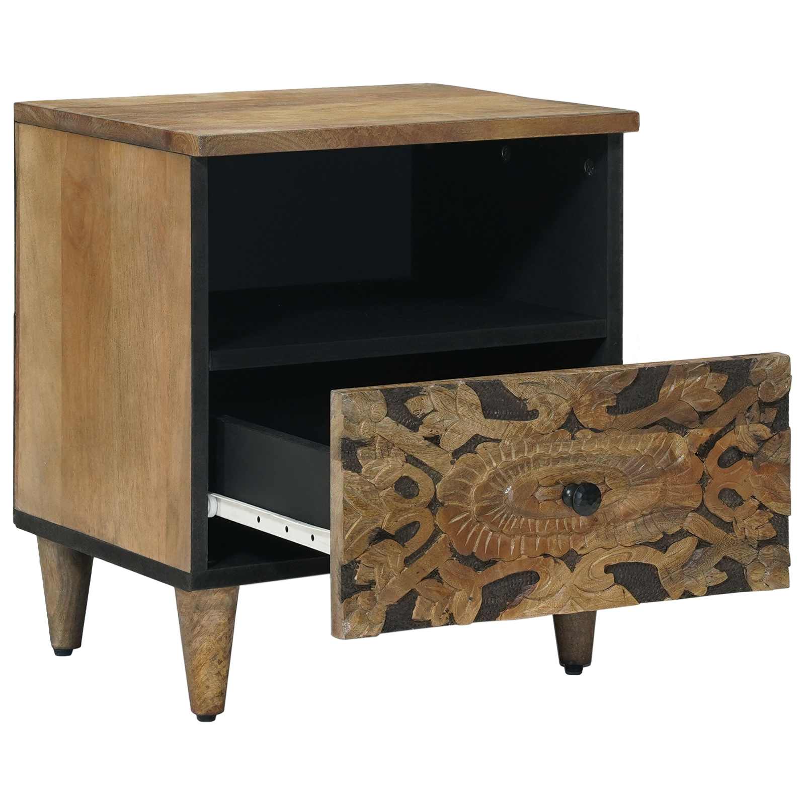 Ormar za krevet 2 pcs Smeđa 40 x 33 x 46 cm Čvrsto drvo manga