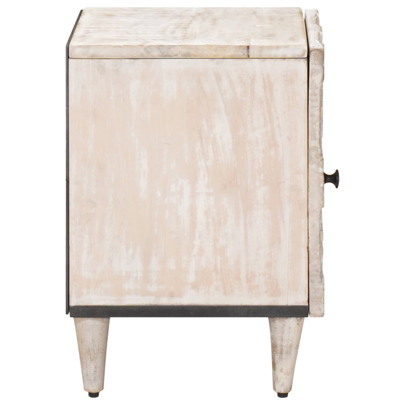Noćni ormar Bijelo 40 x 33,5 x 46 cm Čvrsto drvo manga