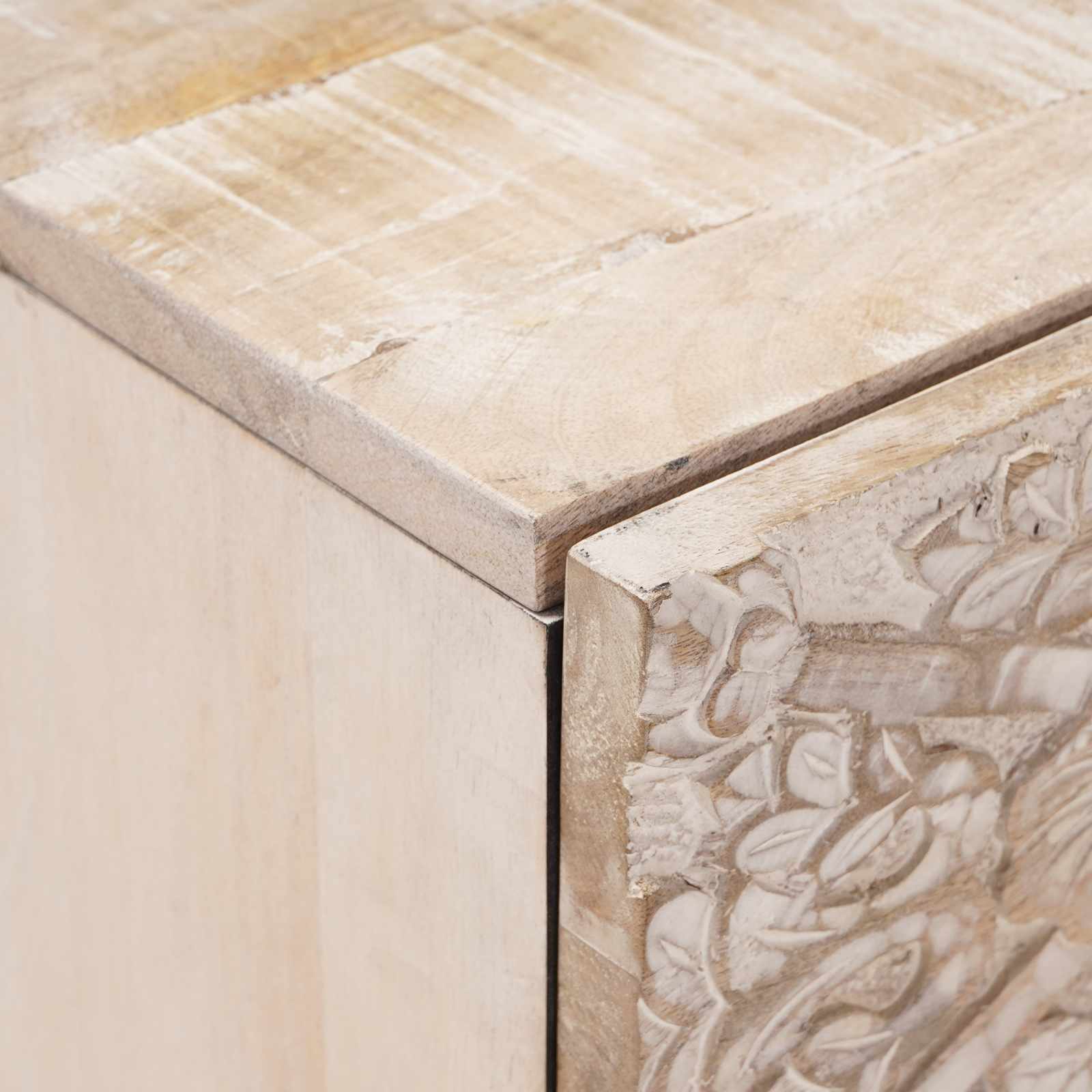Noćni ormar 2 pcs Bijelo 40 x 33,5 x 46 cm Čvrsto drvo manga
