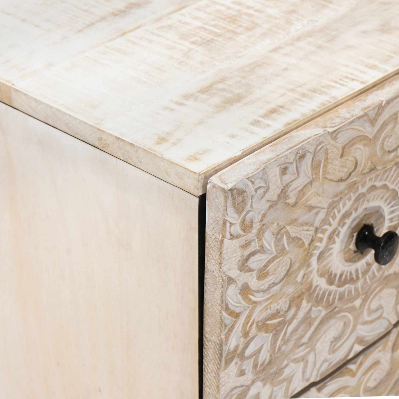 Sideboard za Pohranu Bijelo 60 x 33,5 x 75 cm Čvrsto drvo manga