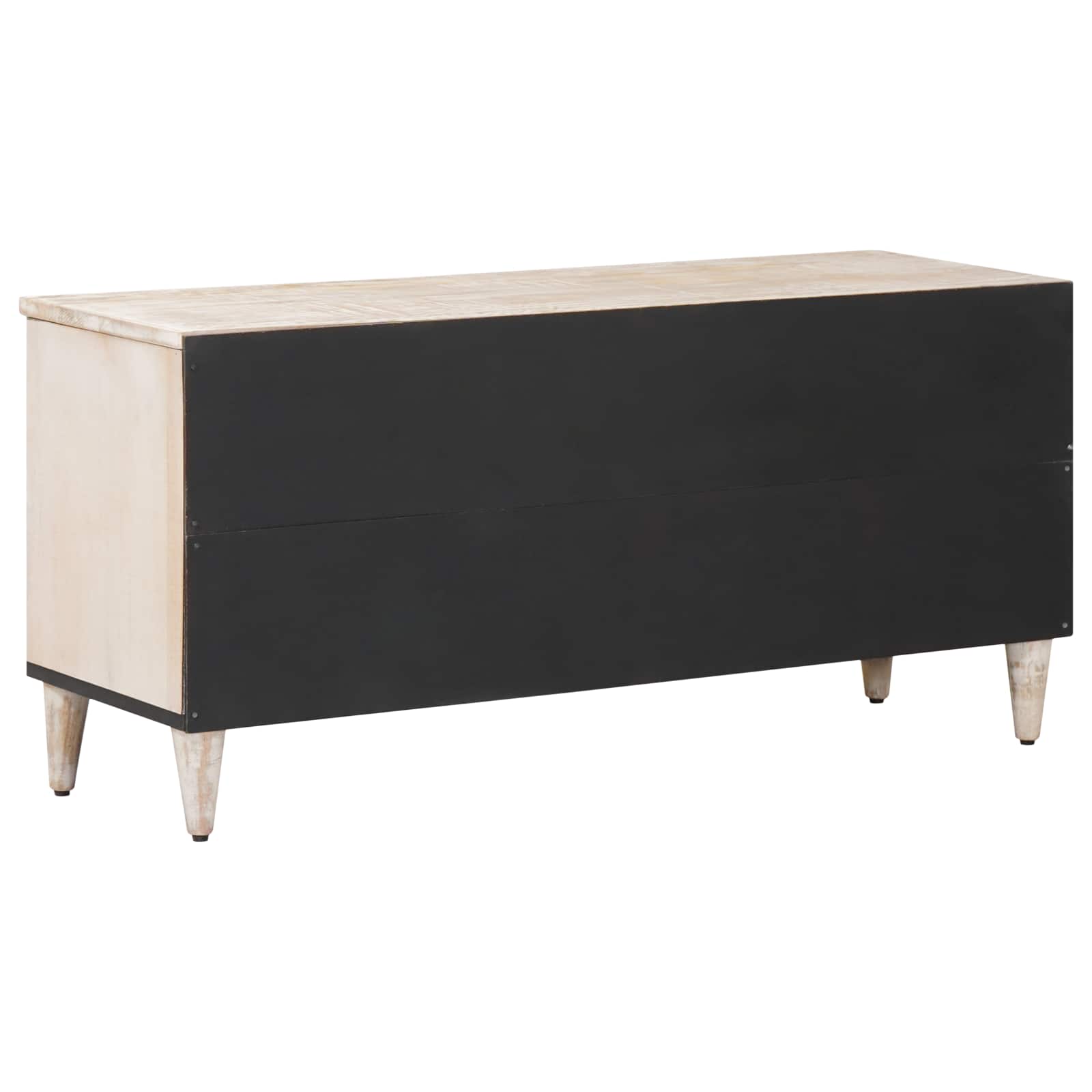 TV ormar s ladicama Bijelo 100 x 33,5 x 46 cm Čvrsto drvo manga