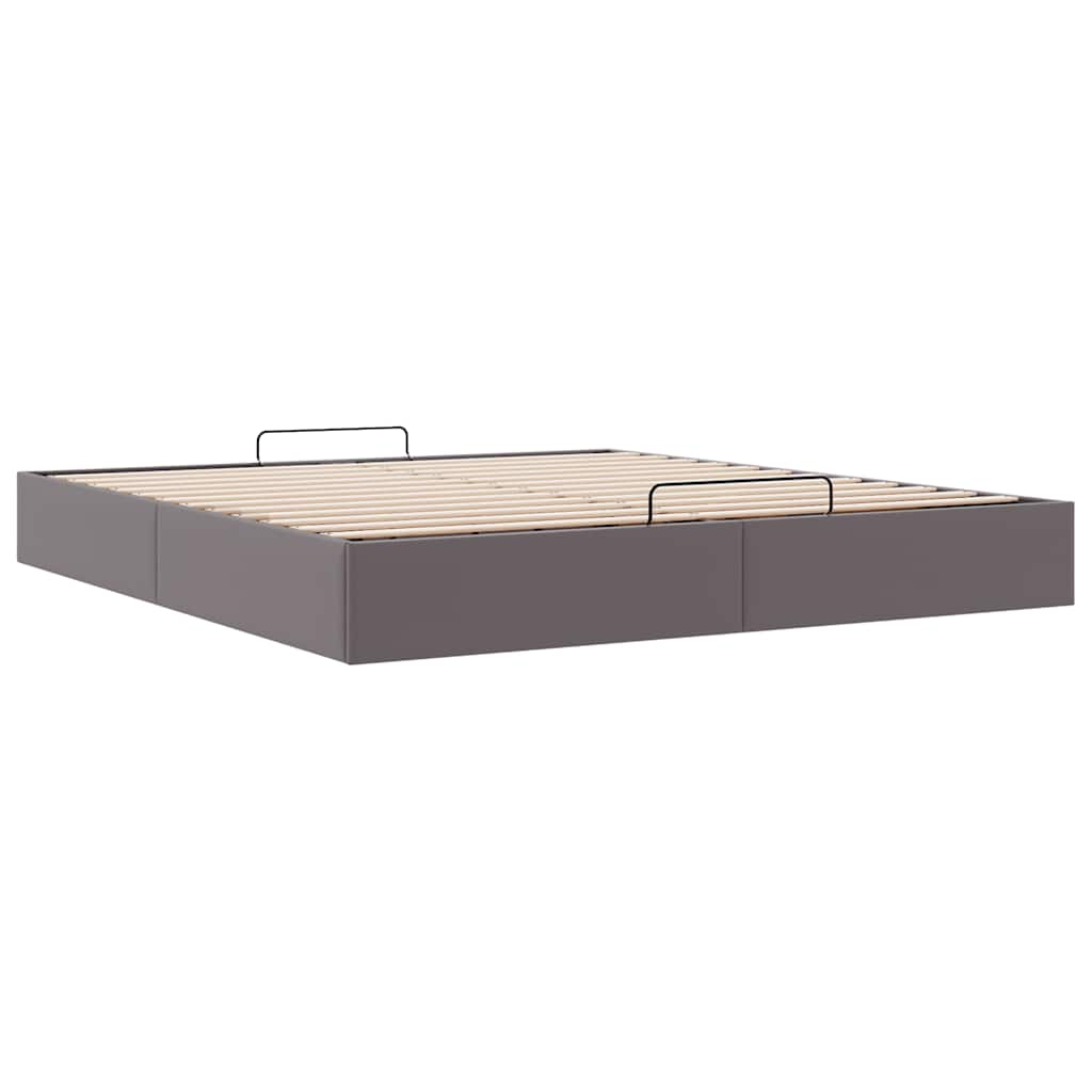 Otomanski okvir kreveta bez madraca sivi 200x200cm umjetne kože